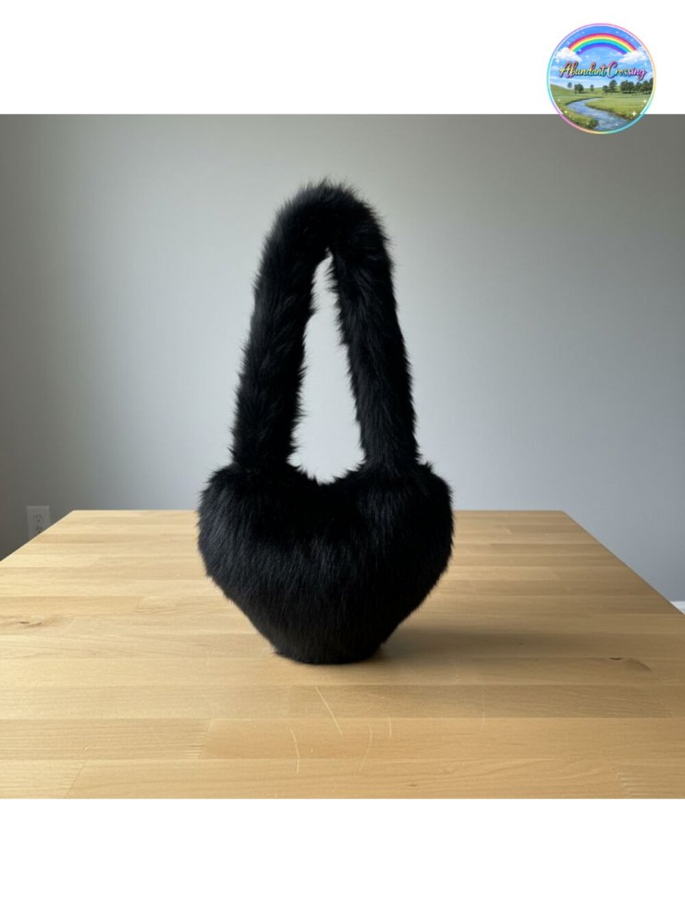 Faux Fur Heart Shaped Shoulder Bag Fluffy Crossbody Purse Trendy Y2K